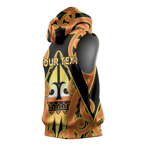 Personalised New Zealand Te Tairawhiti Sleeveless Hoodie Maori Koru Pattern