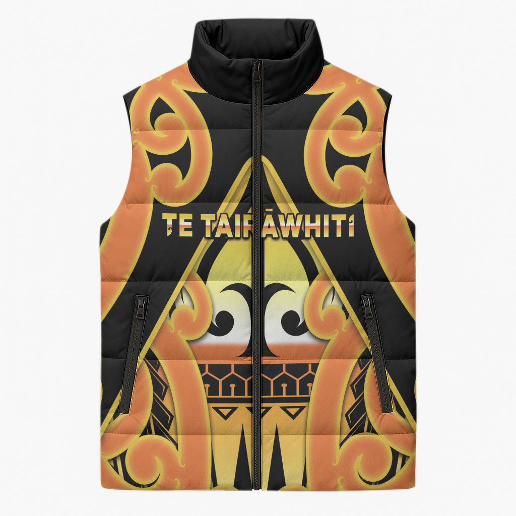 Personalised New Zealand Te Tairawhiti Sleeveless Puffer Jacket Maori Koru Pattern