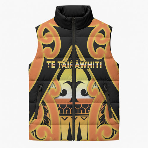 Personalised New Zealand Te Tairawhiti Sleeveless Puffer Jacket Maori Koru Pattern