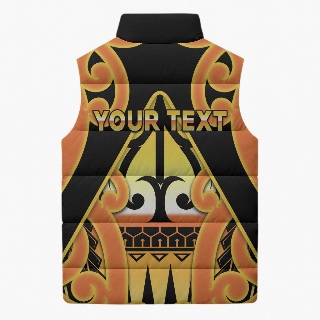 Personalised New Zealand Te Tairawhiti Sleeveless Puffer Jacket Maori Koru Pattern