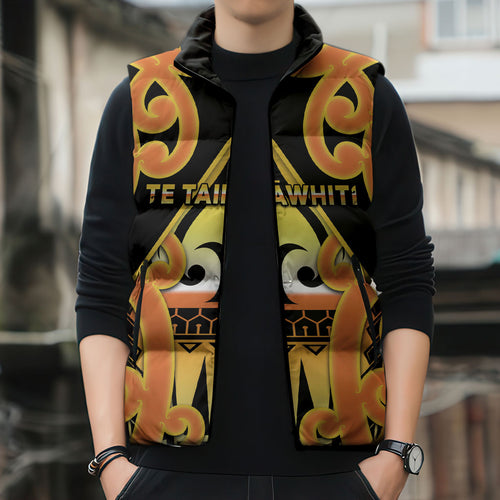 Personalised New Zealand Te Tairawhiti Sleeveless Puffer Jacket Maori Koru Pattern