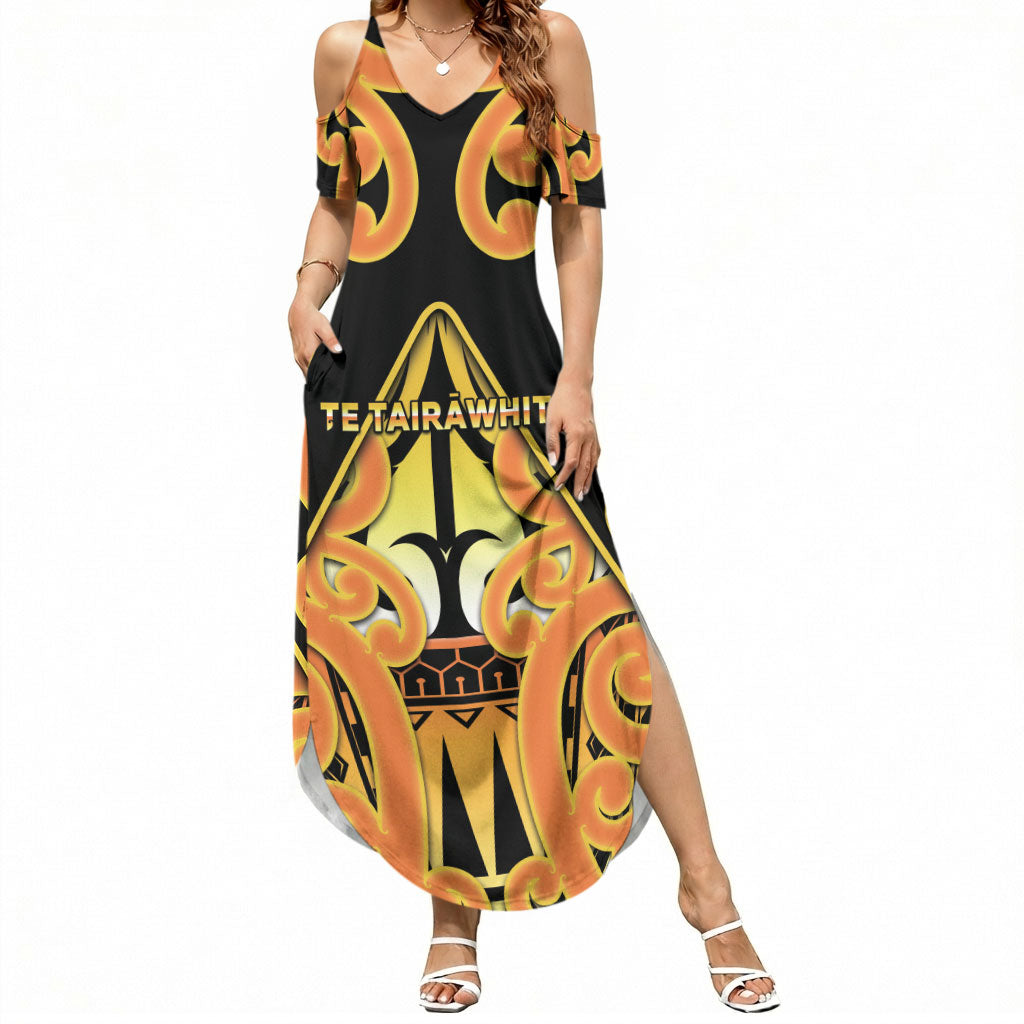 Personalised New Zealand Te Tairawhiti Summer Maxi Dress Maori Koru Pattern