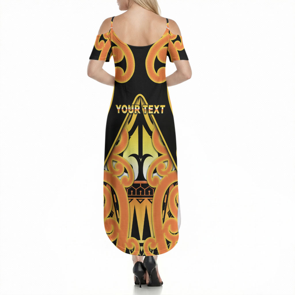 Personalised New Zealand Te Tairawhiti Summer Maxi Dress Maori Koru Pattern