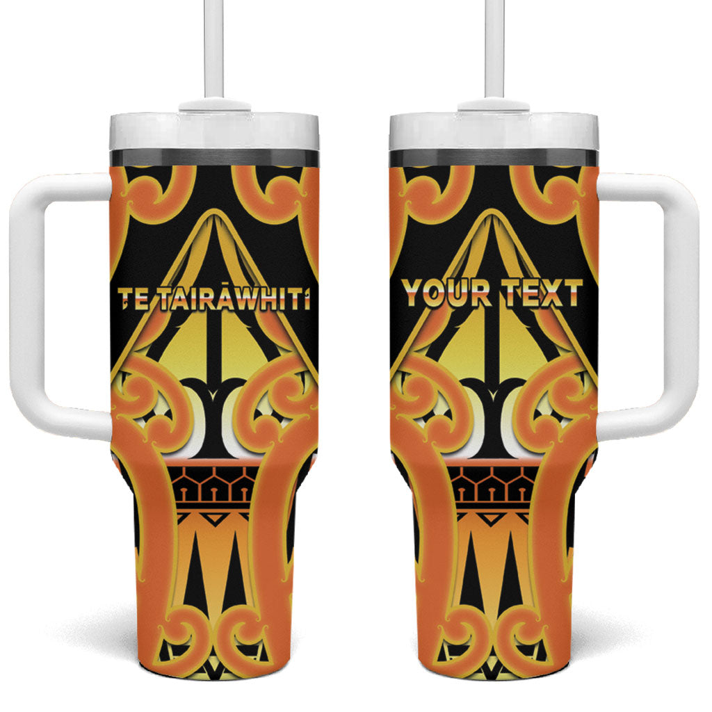 Personalised New Zealand Te Tairawhiti Tumbler With Handle Maori Koru Pattern