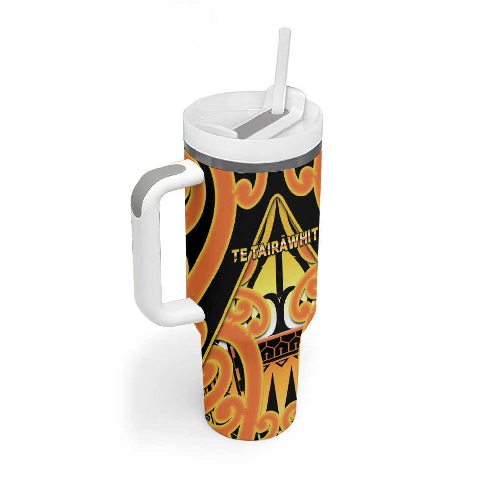 Personalised New Zealand Te Tairawhiti Tumbler With Handle Maori Koru Pattern