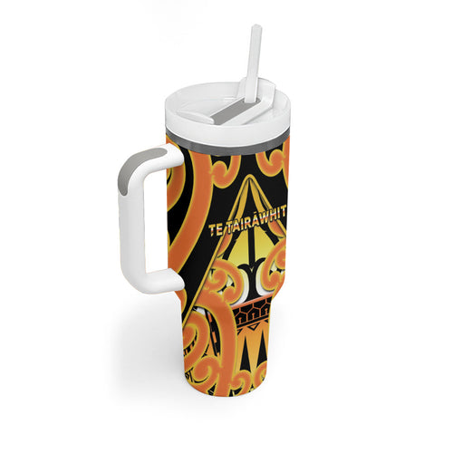 Personalised New Zealand Te Tairawhiti Tumbler With Handle Maori Koru Pattern