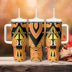 Personalised New Zealand Te Tairawhiti Tumbler With Handle Maori Koru Pattern