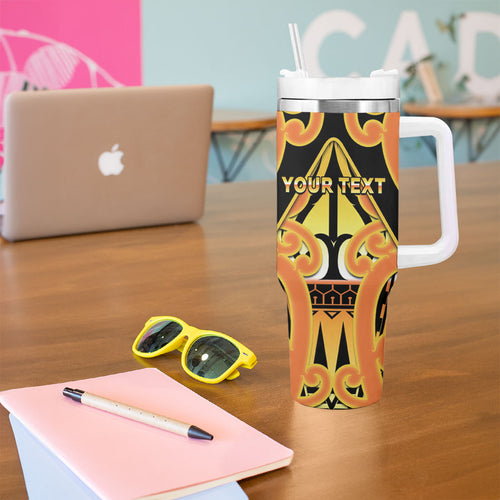 Personalised New Zealand Te Tairawhiti Tumbler With Handle Maori Koru Pattern