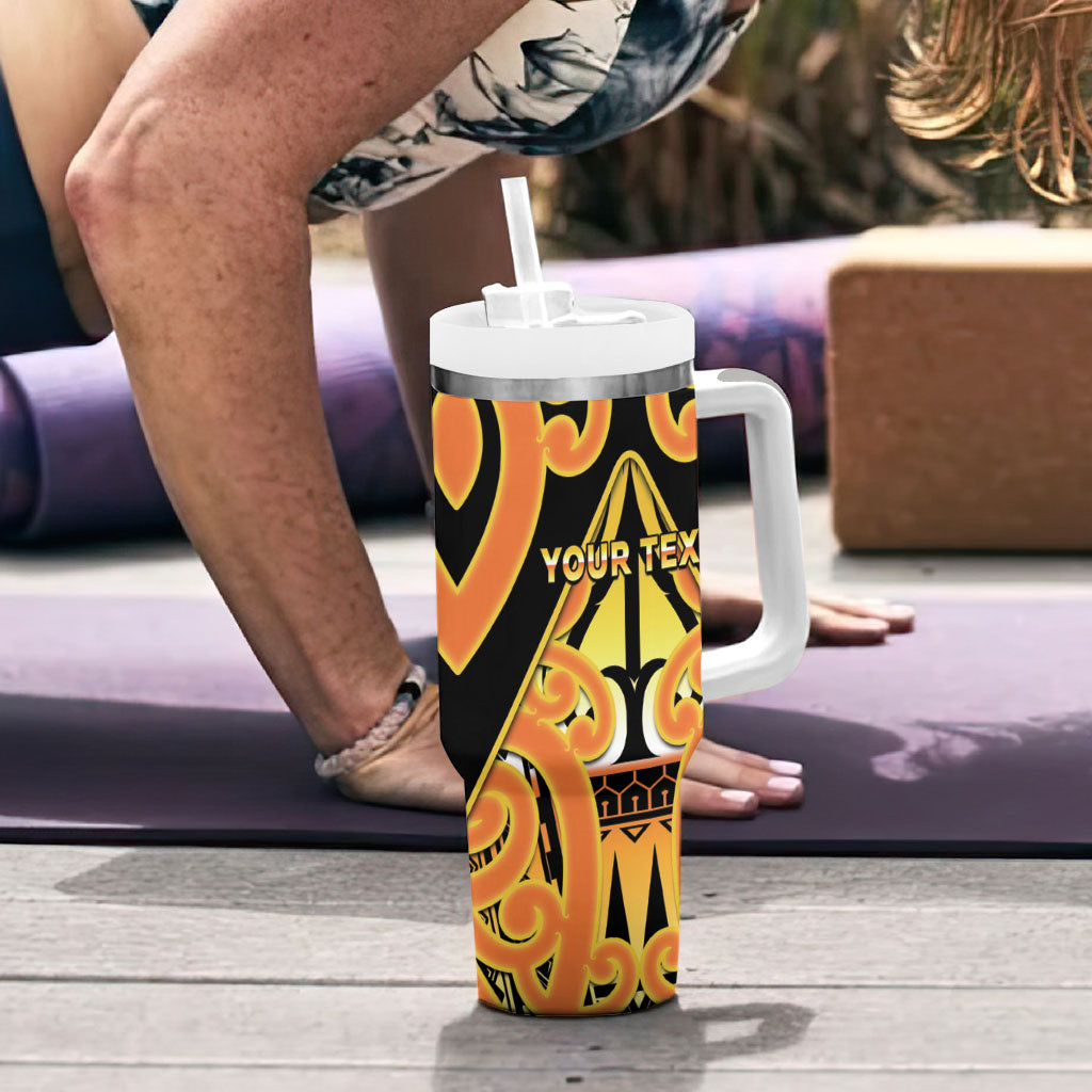 Personalised New Zealand Te Tairawhiti Tumbler With Handle Maori Koru Pattern