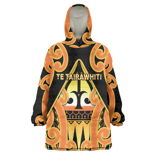 Personalised New Zealand Te Tairawhiti Wearable Blanket Hoodie Maori Koru Pattern