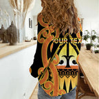 Personalised New Zealand Te Tairawhiti Women Casual Shirt Maori Koru Pattern