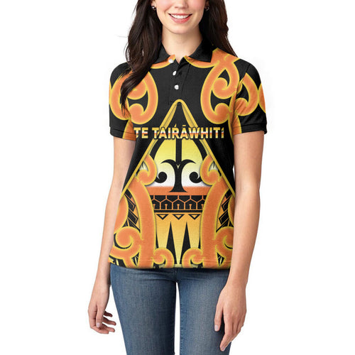 Personalised New Zealand Te Tairawhiti Women Polo Shirt Maori Koru Pattern