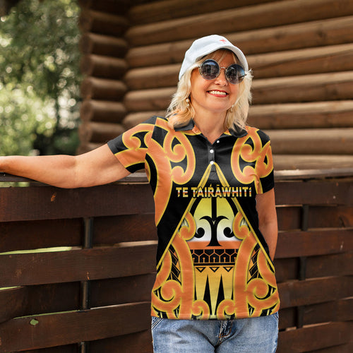 Personalised New Zealand Te Tairawhiti Women Polo Shirt Maori Koru Pattern