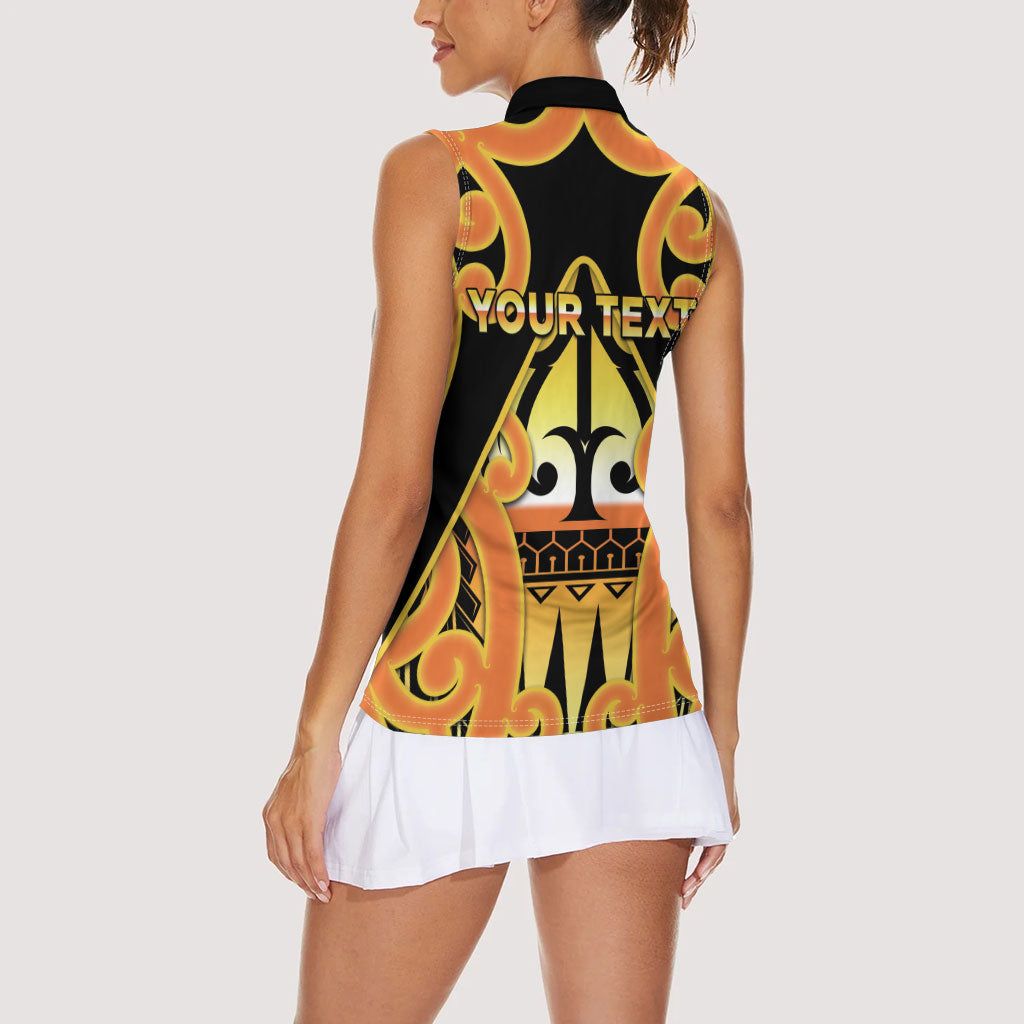 Personalised New Zealand Te Tairawhiti Women Sleeveless Polo Shirt Maori Koru Pattern