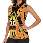 Personalised New Zealand Te Tairawhiti Women Sleeveless Polo Shirt Maori Koru Pattern