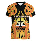 Personalised New Zealand Te Tairawhiti Women V-Neck T-Shirt Maori Koru Pattern