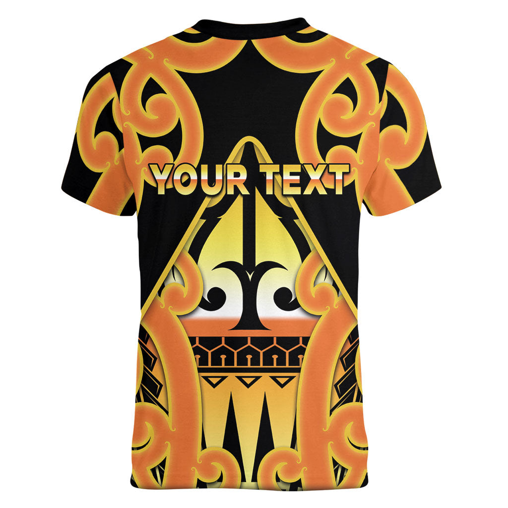 Personalised New Zealand Te Tairawhiti Women V-Neck T-Shirt Maori Koru Pattern