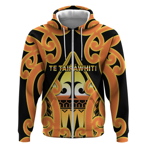 Personalised New Zealand Te Tairawhiti Zip Hoodie Maori Koru Pattern