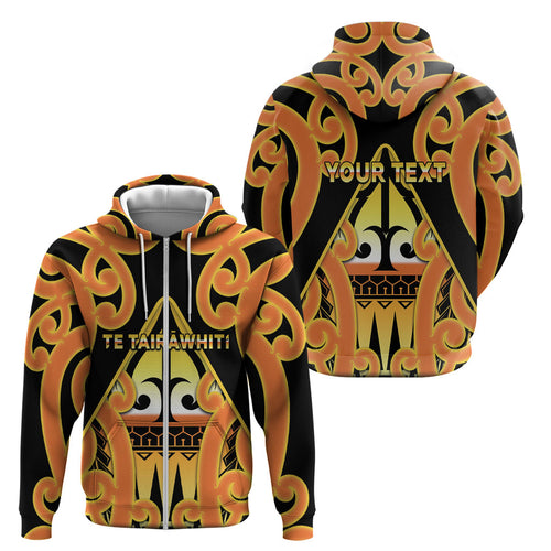 Personalised New Zealand Te Tairawhiti Zip Hoodie Maori Koru Pattern
