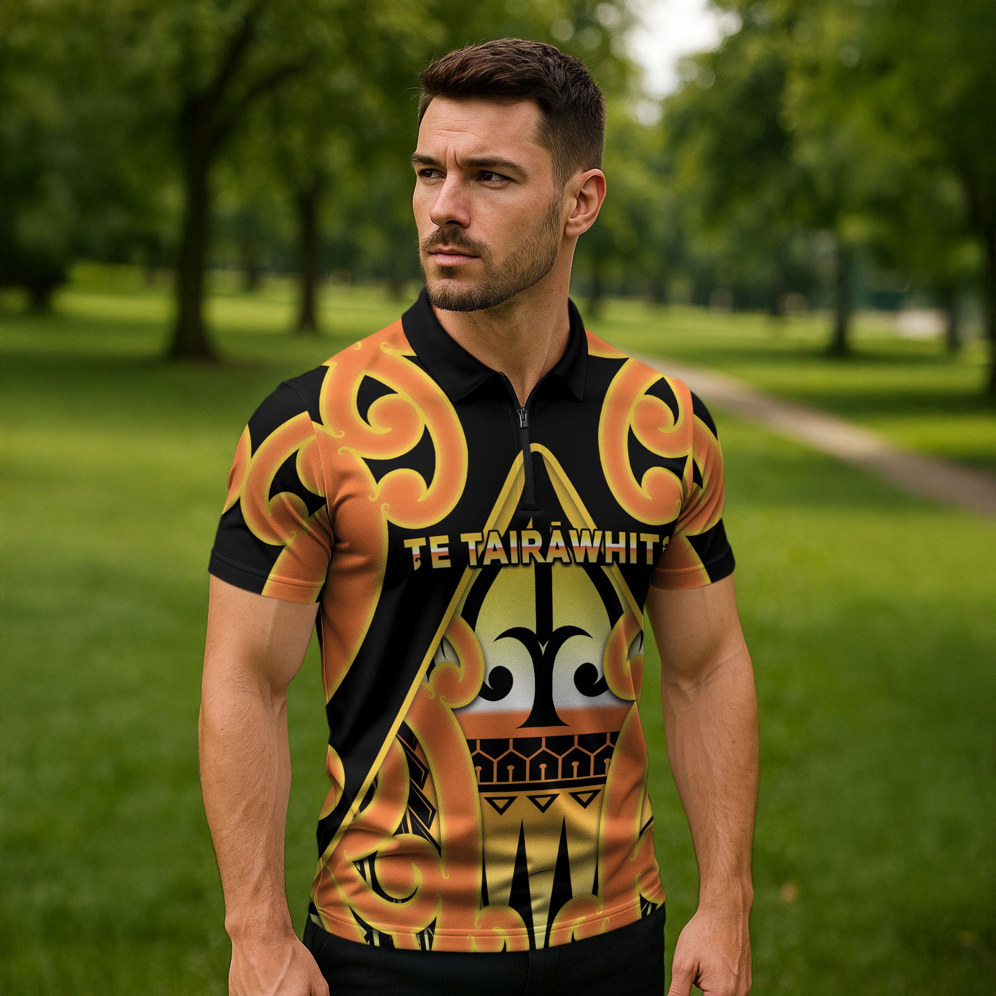 Personalised New Zealand Te Tairawhiti Zipper Polo Shirt Maori Koru Pattern