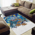 New Zealand Christmas Area Rug Kiwis Santa Sleigh Starry Night Style