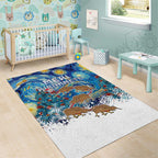 New Zealand Christmas Area Rug Kiwis Santa Sleigh Starry Night Style