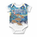 New Zealand Christmas Baby Onesie Kiwis Santa Sleigh Starry Night Style
