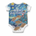 New Zealand Christmas Baby Onesie Kiwis Santa Sleigh Starry Night Style