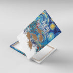 New Zealand Christmas Canvas Wall Art Kiwis Santa Sleigh Starry Night Style