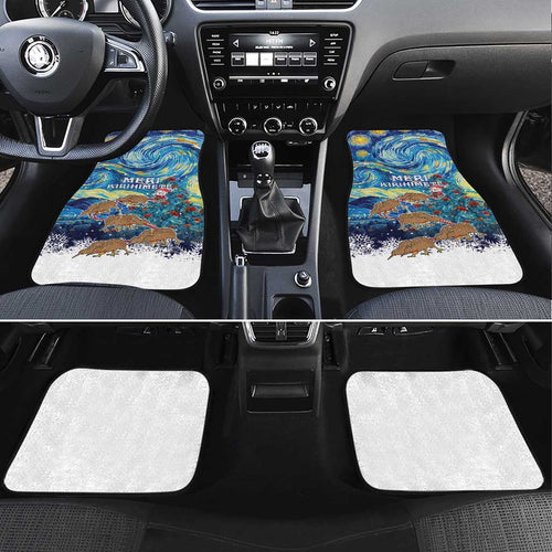New Zealand Christmas Car Mats Kiwis Santa Sleigh Starry Night Style
