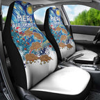 New Zealand Christmas Car Seat Cover Kiwis Santa Sleigh Starry Night Style