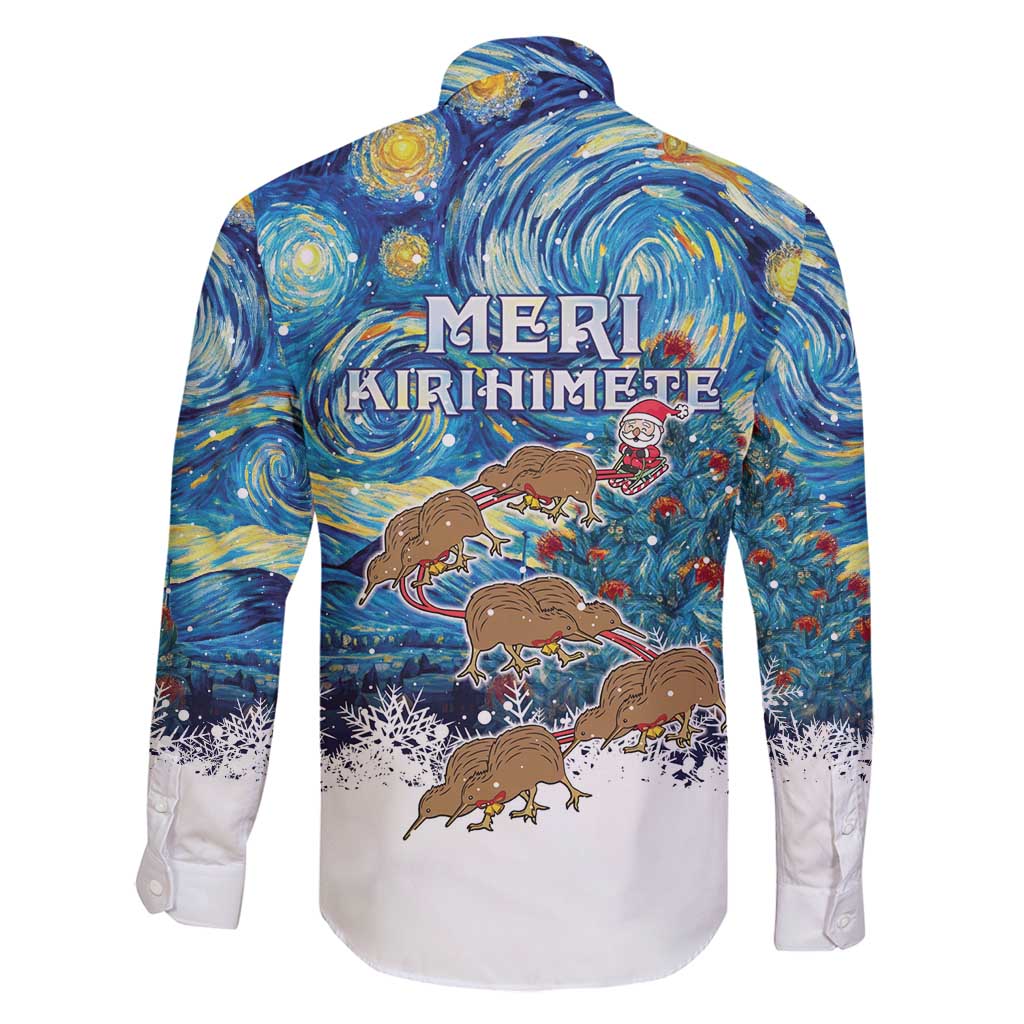 New Zealand Christmas Family Matching Long Sleeve Bodycon Dress and Hawaiian Shirt Kiwis Santa Sleigh Starry Night Style