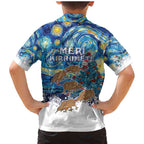 New Zealand Christmas Family Matching Mermaid Dress and Hawaiian Shirt Kiwis Santa Sleigh Starry Night Style