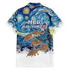 New Zealand Christmas Family Matching Off Shoulder Maxi Dress and Hawaiian Shirt Kiwis Santa Sleigh Starry Night Style