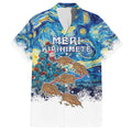 New Zealand Christmas Hawaiian Shirt Kiwis Santa Sleigh Starry Night Style
