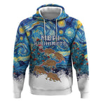 New Zealand Christmas Hoodie Kiwis Santa Sleigh Starry Night Style