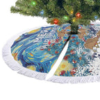 New Zealand Christmas Tree Skirt Kiwis Santa Sleigh Starry Night Style