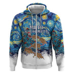 New Zealand Christmas Zip Hoodie Kiwis Santa Sleigh Starry Night Style