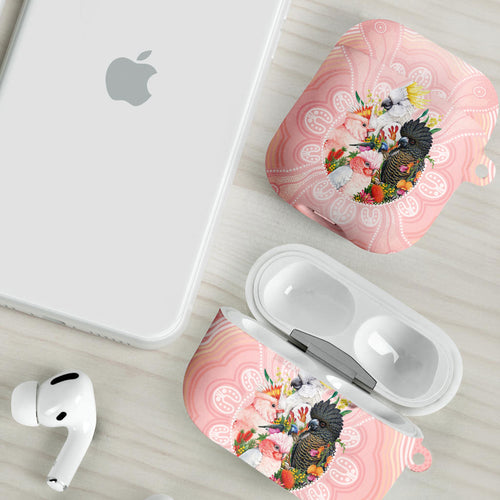 Australian Cockatoos AirPods Case Flora Aboriginal Dot Art Pattern