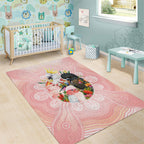 Australian Cockatoos Area Rug Flora Aboriginal Dot Art Pattern