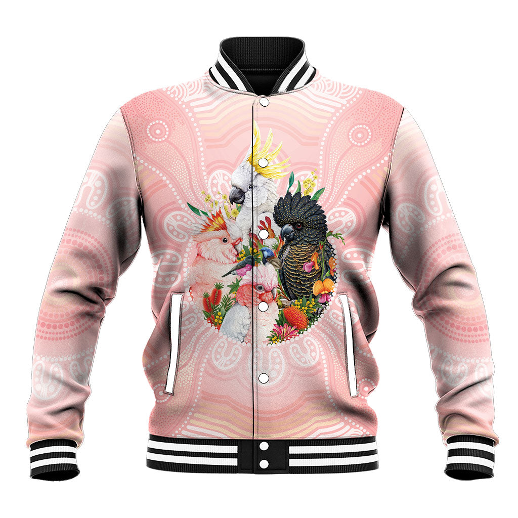 Australian Cockatoos Baseball Jacket Flora Aboriginal Dot Art Pattern