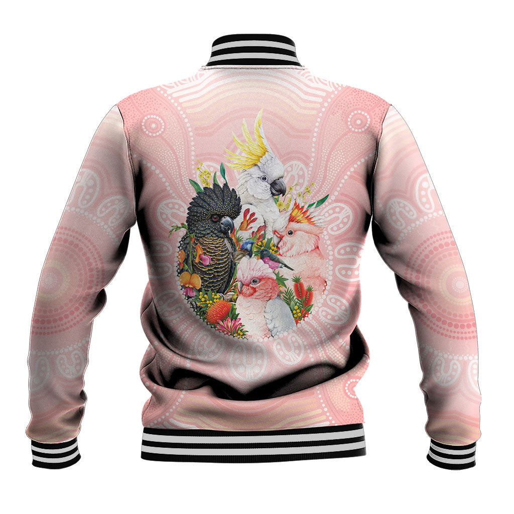 Australian Cockatoos Baseball Jacket Flora Aboriginal Dot Art Pattern