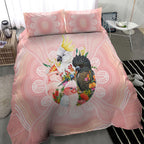Australian Cockatoos Bedding Set Flora Aboriginal Dot Art Pattern