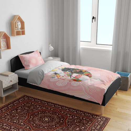 Australian Cockatoos Bedding Set Flora Aboriginal Dot Art Pattern