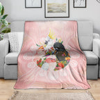 Australian Cockatoos Blanket Flora Aboriginal Dot Art Pattern