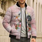 Australian Cockatoos Bomber Puffer Jacket Flora Aboriginal Dot Art Pattern