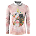 Australian Cockatoos Button Sweatshirt Flora Aboriginal Dot Art Pattern
