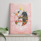 Australian Cockatoos Canvas Wall Art Flora Aboriginal Dot Art Pattern