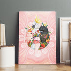 Australian Cockatoos Canvas Wall Art Flora Aboriginal Dot Art Pattern