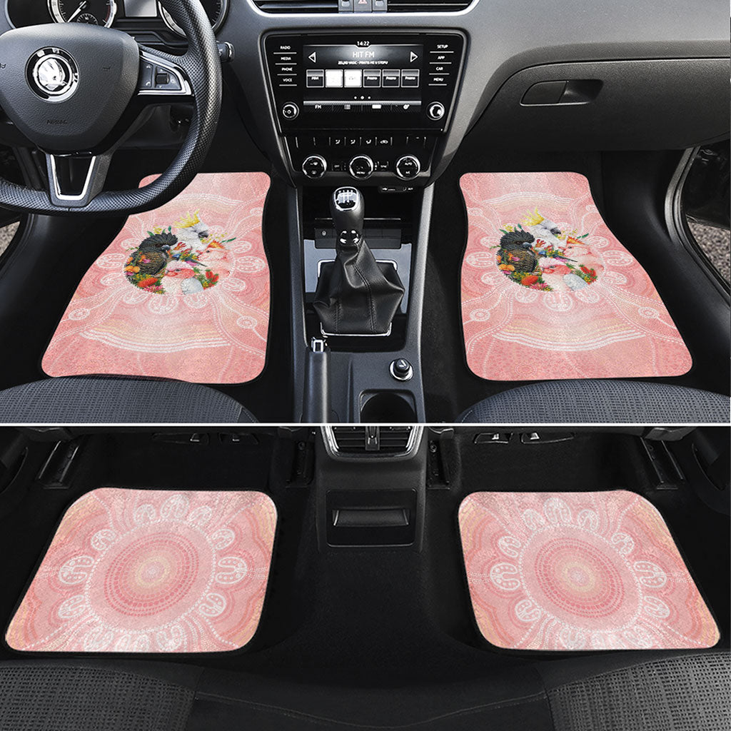 Australian Cockatoos Car Mats Flora Aboriginal Dot Art Pattern